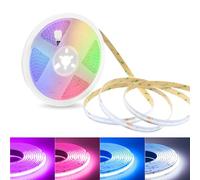 24V COB LED RGBW Strip, 10M LED Strip COB RGB+Cool White 6000K 672LEDs/M Flexible Strip Dimmable 12MM Width 5 PIN Flexible LED Light for Cabinet, Kitchen, DIY, Bedroom