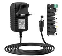 24V DC Power Supply,AC 100V-240V to DC 1A Power Adapter with 8 Replacement Tip Universal 50/60HZ Multi Plug Charger for Massage Gun Led Strip Light CCTV Camera Router Sound Bar Nail Lamp Electronics