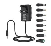 24V DC Power Supply,AC/DC Adapter 100-240V 50/60HZ 24Volt,24V 1A Power Adapter,for Essential Oil Diffuser Humidifier Air Cleaner LED Strip Light CCTV Camera Nail Lamp,UK Plug and 8 Tips (Black)