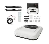 24V DC Rooftop Camper Air Conditioner-Ultra Quiet 2000W Mini Split Cooling System DC Inverter Climate Control unit for RV Motorhome Van Trailer off grid Parking Summer(Scroll Type,12V)