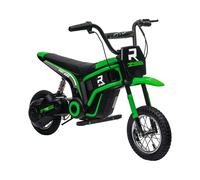 24V Electric Motorbike with Twist Grip Throttle, Music, Horn, 12" Pneumatic Tyres, 16km/h Max Speed - Green
