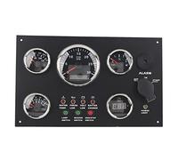24V Gauge Cluster 5 Gauge Set RPM Tachometer Oil Pressure Oil Level Voltage Water Temp Gauges for RV Yacht Boat with Ignition Keys IP67