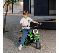 AIYAPLAY Kids Electric Motorbike, 24V Battery Powered Dirt Bike with 250W Motor, 6-16km/h, 7AH Batteries, 12" Inflatable Tires and Rear Suspension, Ride On Motorcycle for 8-12 Years Old, Green