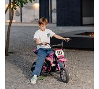 24V Kids Electric Motorbike with Rear Suspension for 8-12 Years Old AIYAPLAY Pink One Size