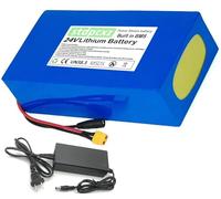 24V Lithium Battery Pack 24V 10Ah 13Ah 15Ah 20Ah Ebike Battery for 50W 250W 350W Motors 24V Battery for E-Bike/E Scooter/Motorcycle | with 2A Charger and BMS Protection 24V 15Ah,T