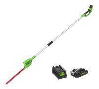 Greenworks Tools Akku Telescope Hedge Trimmer G24PH51K2 (Li-Ion 24 V 51 cm Sword Length 18 mm Tooth Spacing 1500 cuts/min 200 cm Telescopic Pole