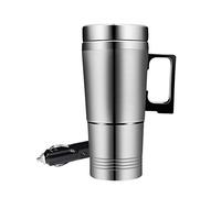24V Portable Electric Car Kettle,Travel Water Boiler Heated Insulated Bottle,300ml 200W Stainless Steel Cup,with Cigarette Lighter for Truck,for Long Trips and Taxi Drivers