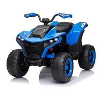 24V Quad Ride on Kids Toy Dual 75W Motors 7A Battery Front LED Headlights 2.4G Parental Remote Control Power Display Four-Wheel Suspension (Blue)