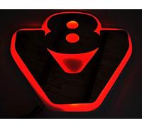 24V red LED 3D plate silver matt grey neon red light sign V8 for Scania trucks and truckers 540 x 460 mm