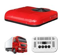 24V Rooftop Air Conditioner Electric RV Dc Air Conditioning For Truck Camper Minivans Engineering Vehicle, Portable Parking Air Conditioner(Red)