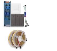 24V Sync Running Water LED Strip Light WS2811 Horse Race Flex Flowing Ribbon Tape Lamp Smart Switch for Home Decor(Natural White,20M Set D)