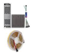 24V Sync Running Water LED Strip Light WS2811 Horse Race Flex Flowing Ribbon Tape Lamp Smart Switch for Home Decor(Cool White,10M Set A)