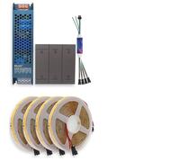 24V Sync Running Water LED Strip Light WS2811 Horse Race Flex Flowing Ribbon Tape Lamp Smart Switch for Home Decor(Natural White,20M Set A)