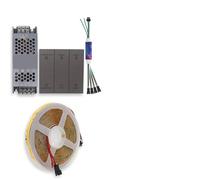 24V Sync Running Water LED Strip Light WS2811 Horse Race Flex Flowing Ribbon Tape Lamp Smart Switch for Home Decor(Natural White,5M Set A)