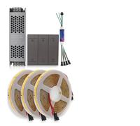 24V Sync Running Water LED Strip Light WS2811 Horse Race Flex Flowing Ribbon Tape Lamp Smart Switch for Home Decor(Natural White,15M Set A)