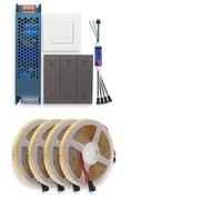 24V Sync Running Water LED Strip Light WS2811 Horse Race Flex Flowing Ribbon Tape Lamp Smart Switch for Home Decor(Natural White,20M Set B)