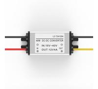 24V to 12V DC DC Converter 1A to 5A with Aluminum Shell, Multiple Safety Protection Features for Audio Systems, Printers, and LED Lights (4A)