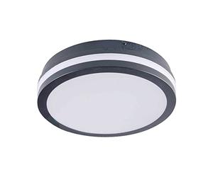 24W LED 4000K IP54 Grey Wall Ceiling Round Bulkhead Light Waterproof Outdoor Bathroom Bedroom Office Kitchen Hallway Garden Garage Porch Basement Outside Door Lighting