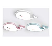 24W LED Children's Room Baby Room Ceiling Light Creative Whale Design Ceiling Lamp Boy Girl Bedroom Lamp Dimmable with Remote Control 50x30cm Modern Ceiling Chandelier White Acrylic Shade Wall Light