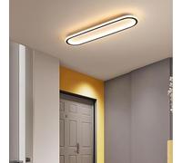 24W Modern LED Rectangular Ceiling Light Fixture - Aluminum Ceiling Lamp 100W Equivalent Neutral White Light for Living Room & Bedroom (80CM Black)