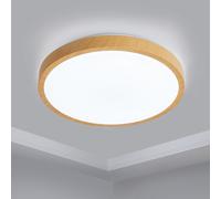 Extrastar Led Ceiling Light 24W, 34Cm, 6500K Wooden Color Edge, Yellow