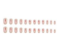 24x Artificial Nails Almond Shaped Press On Glittering Stick On Autumn Winter False Manicures Supplies