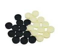 24x Backgammon Chess Pieces Replacement Premium Smooth Missing Pieces for Board Games Draughts Adults Family Fun- Black White