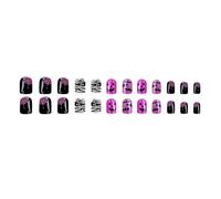 24x/Box Halloween Press On Nails Short Square False Nails Full Covers Stick On Nails Manicures Supplies For Woman