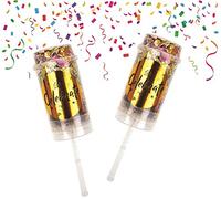 24x Confetti Push Pop Cannon Popper Foil Colourful Birthday New Year's Wedding Multipack