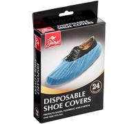 24x Disposable Shoe Covers Overshoes - Waterproof, Non-Slip, One Size Fits Most - Durable, Thick Blue Boot Covers for Indoor & Outdoor Use - Ideal for Home, Workplace, Cleaning & Medical Use