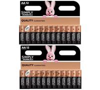24x Duracell AA Simply Alkaline Batteries LR6 MN1500 VAT inc - Great Value Pack