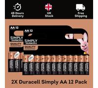 24x Duracell Simply AA Batteries LR6 MN1500 Alkaline Long Lasting