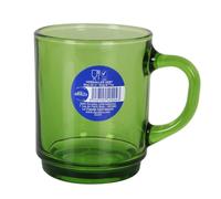 24x Duralex Versailles Green glass Coffee tea mugs handle 260ml