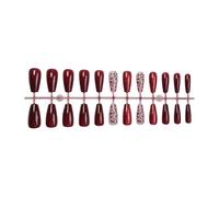 24x French Cats Eye Full Covers False Nails Artificial Valentines Day Press On Glittering Stick On