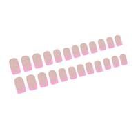 24x French Tip False Nails Short Square Press On Nails Artificial Nails Full Covers Stick On Nails Manicures Supplies