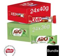 (24x KitKat Chocolate Bar + 24x Aero Peppermint (48 Bars)) Nestlé Chocolate Bar (48 - 144 Bars) Yorkie, Aero, Milkybar Pick your Favourite