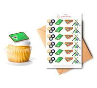 24x Pre-cut Snooker Pool 3-4cm Edible Wafer Card Standing Cupcake Toppers Birthday Party Cake Decorations (Premium Wafer Card)