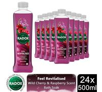 24x Radox Mineral Therapy Feel Revitalised Bath Soak w/ Cherry & Raspberry,500ml