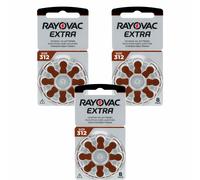 Rayovac Extra 312, 8 Pack, Hearing Aid Batteries, High Performance, Zinc Air Batteries, 1 Blister Card, Brown, 312AUX-8XEMF