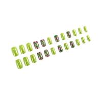 24x Shamrocks Flowers Full Covers Stick On Nails Festival False Nails Glossy Press On Nails Green Acrylic Nails