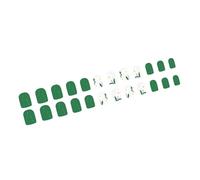 24x Short Square Press On Nails Lovely Flowers False Light Green Acrylic Glossy Full Covers Stick On