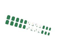 24x Short Square Stick On Nails Glossy Full Covers False Nails Light Green Press On Nails Manicures Supplies For Woman