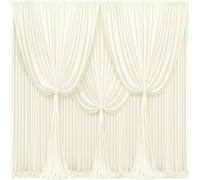 24x10FT Ivory Backdrop Curtains for Wedding Parties, Wrinkle Free Polyester Photography Backdrop Drapes for Wedding Baby Shower Birthday Parties Stage Background Stand Decorations 4x10ft,6 Panels