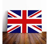 (24x16 Inch / 60x40cm) Union Jack British Flag (4) Canvas Print | Gallery Wrapped 30mm Frame Wall Art | 24x16 inches | Ready to Hang | Contemporary Flag Picture | Living Room Bedroom Lounge Office