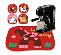 24x16 Inch Coffee Bar Mats for Countertop , with Dish Drying Mat Mat for Coffee Station Absorbent Fits Under Coffee Maker Dish Rack ,B