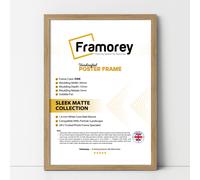 (24x16 Inch) Thin Matt Oak Picture Frame / Wall Art Frames / Flat Wooden Effect Poster Frame