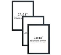 24X18 inch Black Photo Frames, 60.96 x 45.72 cm Wall-Mounted Poster Frame with Perspex Front, Landscape or Portrait Display (Pack of 3 Frames)