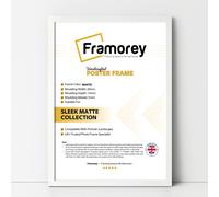 (24x18 Inch) Thin Matt White Picture Frame / Wall Art Frames / Flat Wooden Effect Poster Frame