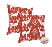24x24 Cushion Covers Tangerine Cushions Pack of 2 Square Decorative Pillows, Deer Cushion Covers Double-Sided Pillow Covers, Linen Lumbar Cushion Cover for Livingroom Room Decor, Four Seasons -J366