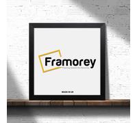 (24x24 Inch) Square Size Matt Black Picture Frame Wall Art Frames Flat Wooden Effect Poster Frame